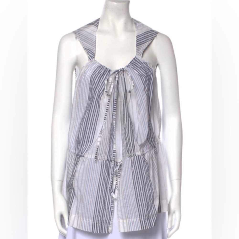 Stella McCartney Striped Scoop Neck Top. Size 6.
